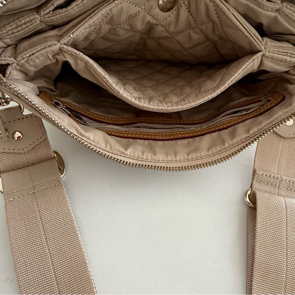 MZ WALLACE Crosby Pippa quilted nylon large crossbody bag - Buff/Beige - Picture 7 of 15
